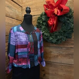 Avenue Multicolor Blouse with Zipper